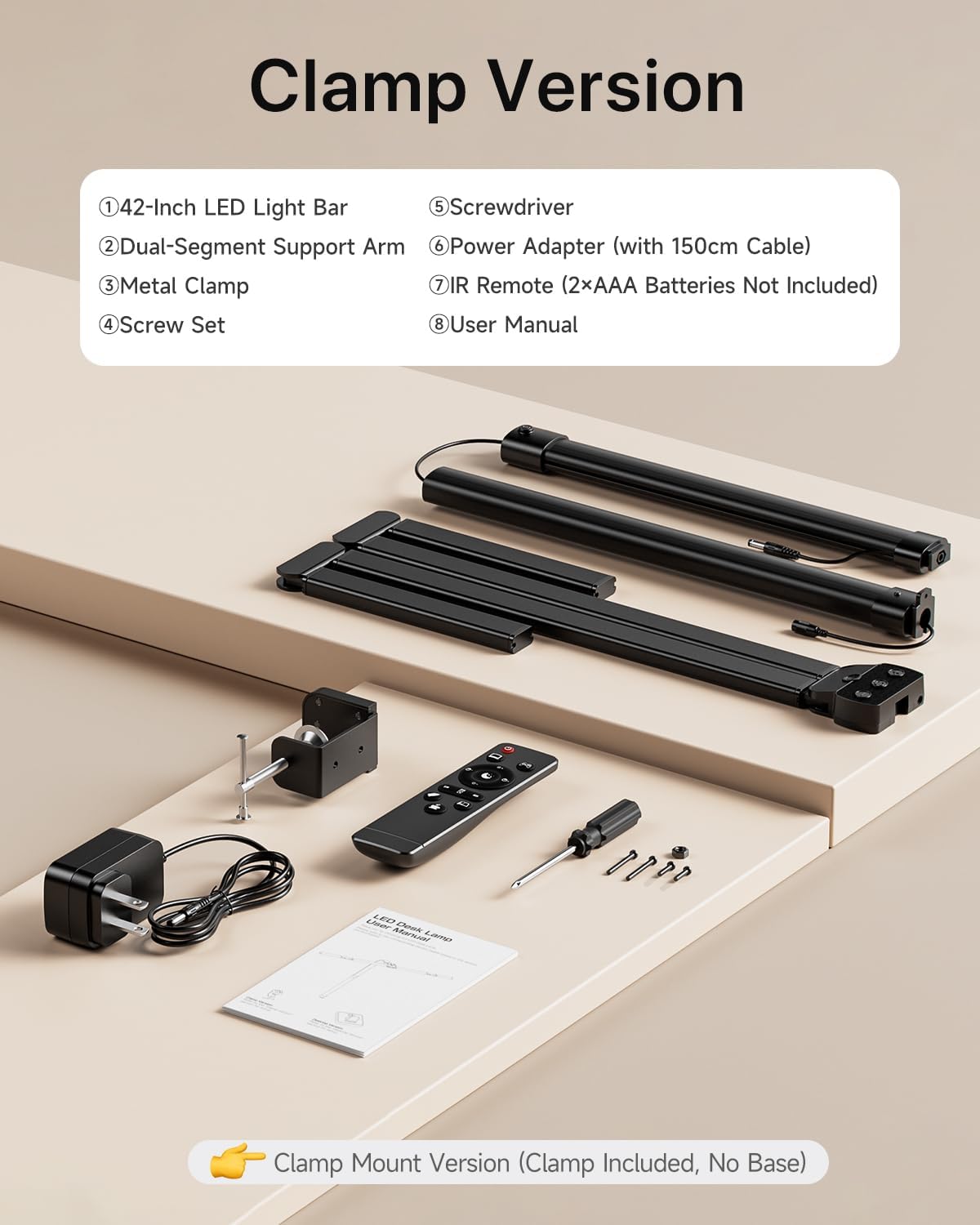ONEMIX 42" LED Desk Lamp with Clamp